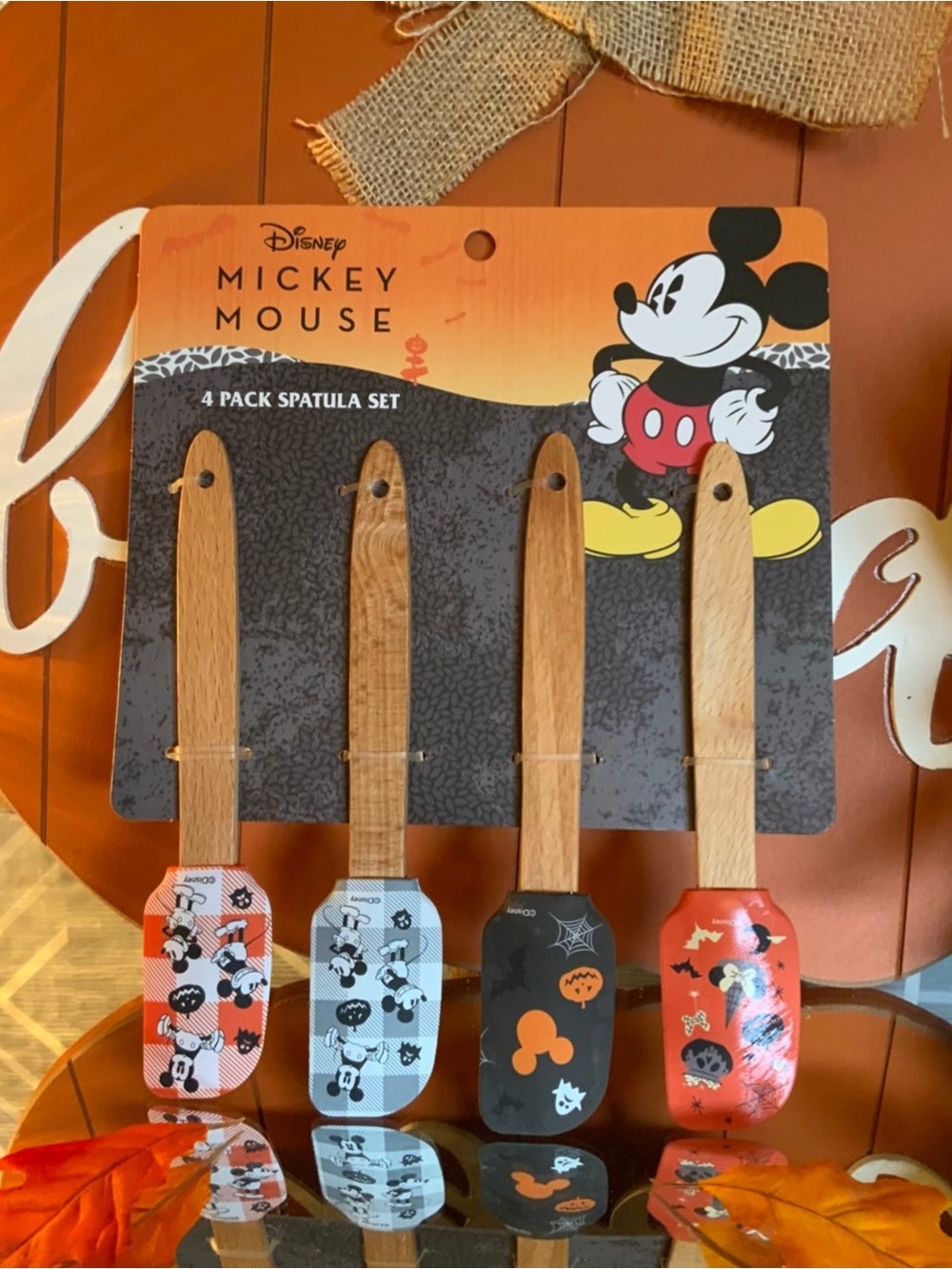 Mickey Mouse Spatula Set - Orange, Blue, Black, Red